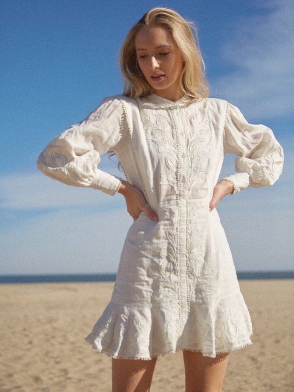 Veronica Beard Analeah Embroidered Mini Dress